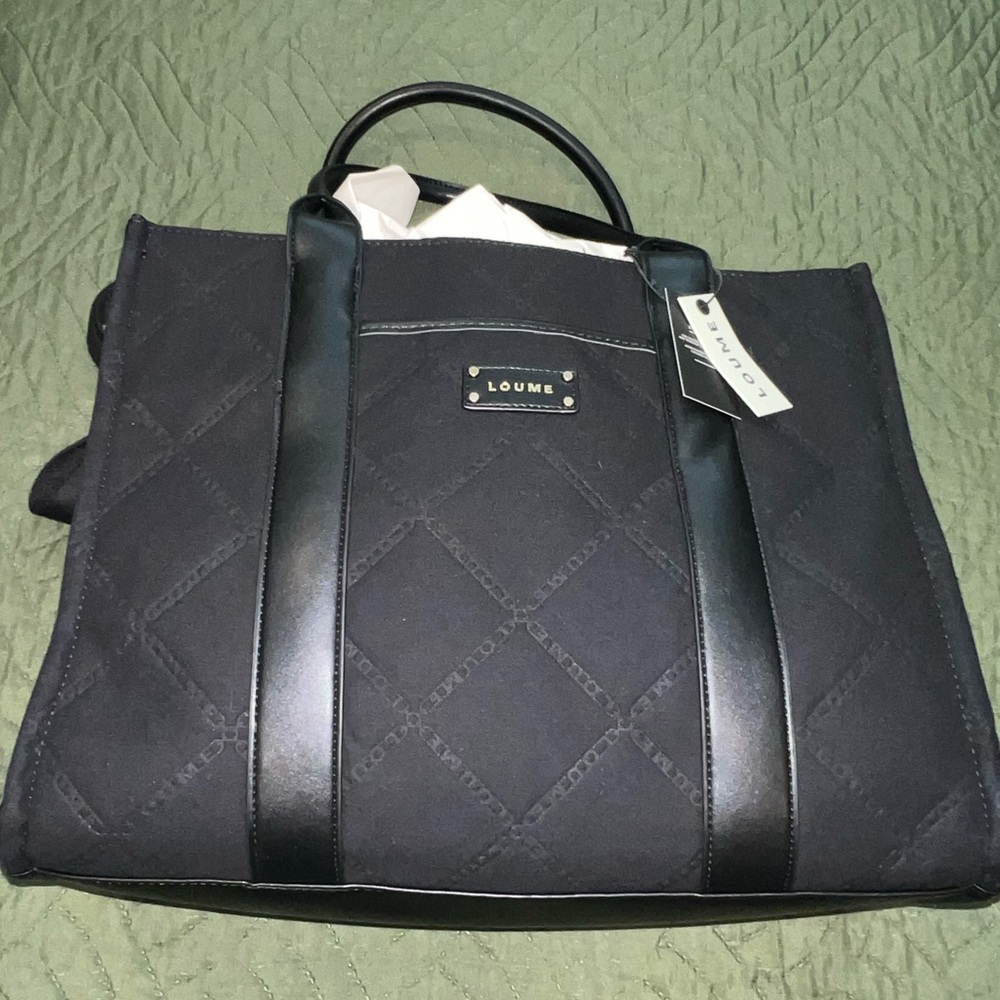 Black Quilted Tote Bag